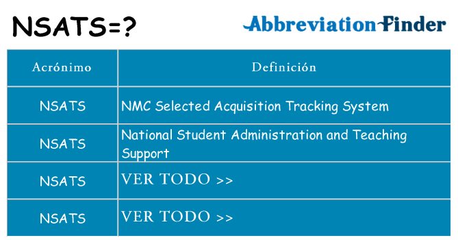 ¿Qué quiere decir nsats