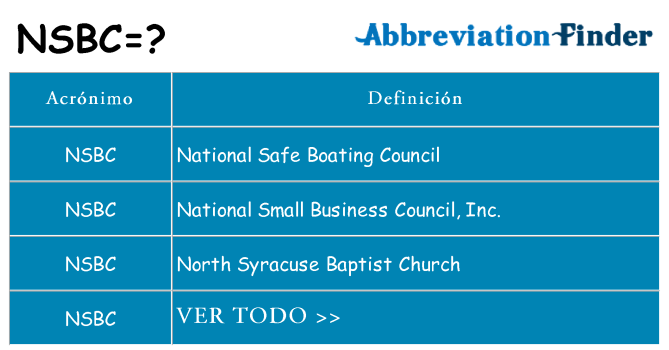 ¿Qué quiere decir nsbc