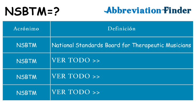 ¿Qué quiere decir nsbtm
