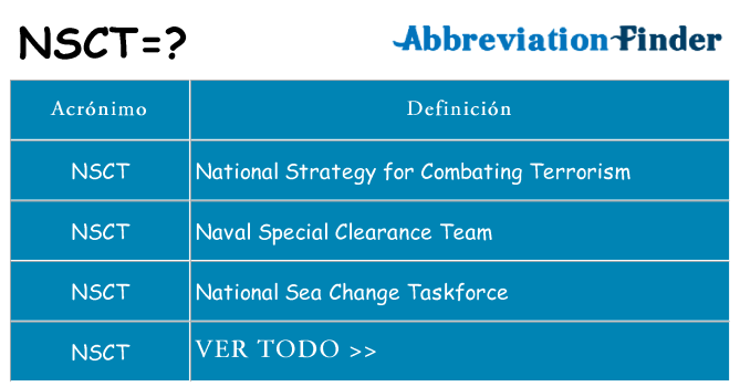¿Qué quiere decir nsct