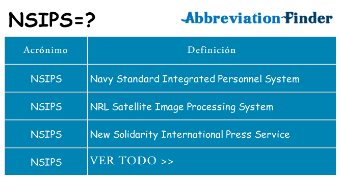¿Qué quiere decir nsips