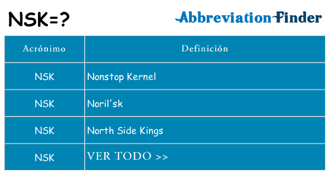 ¿Qué quiere decir nsk