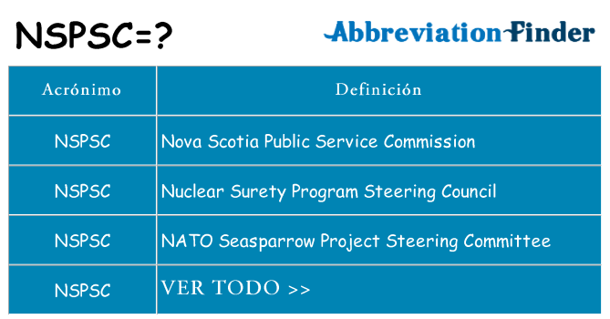 ¿Qué quiere decir nspsc