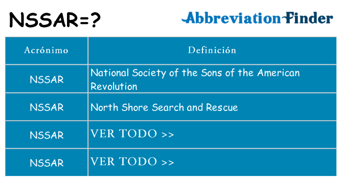 ¿Qué quiere decir nssar