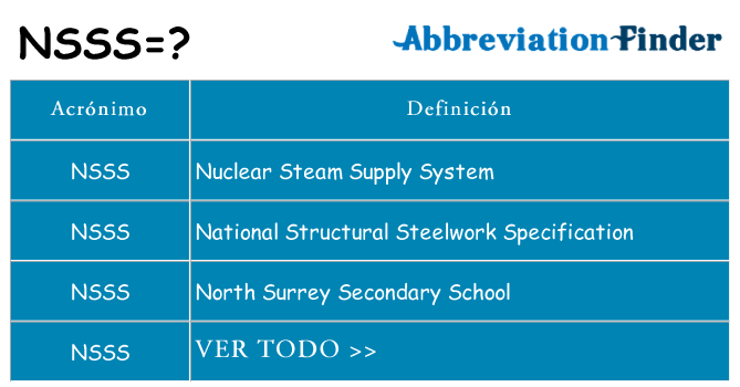 ¿Qué quiere decir nsss