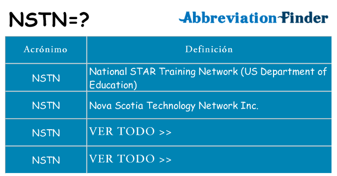 ¿Qué quiere decir nstn