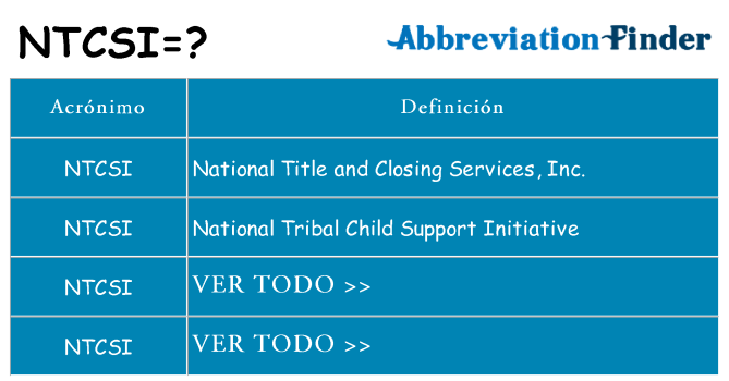 ¿Qué quiere decir ntcsi