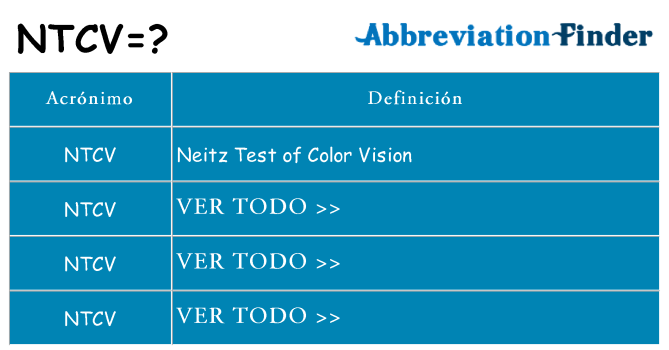 ¿Qué quiere decir ntcv