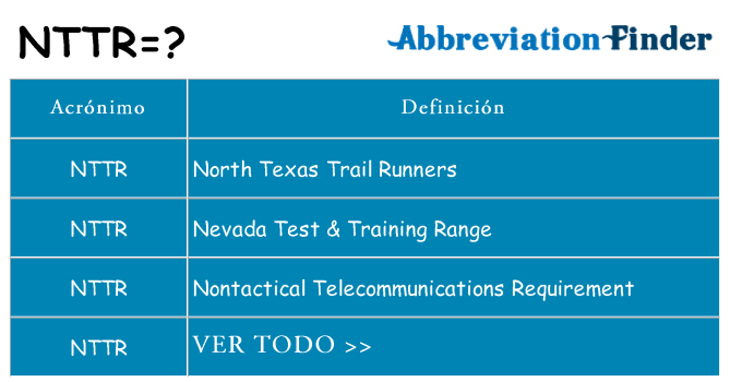 ¿Qué quiere decir nttr