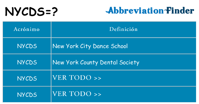 ¿Qué quiere decir nycds