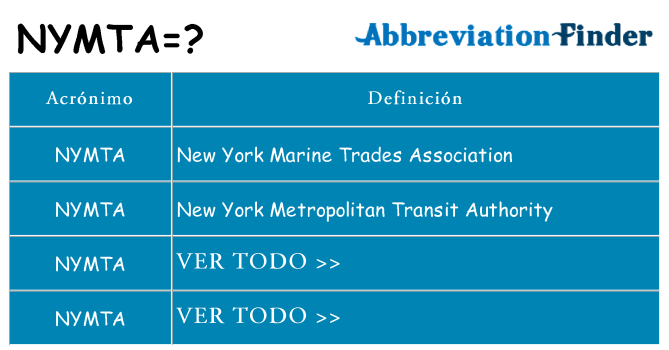 ¿Qué quiere decir nymta