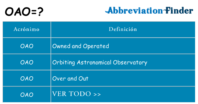 ¿Qué quiere decir oao