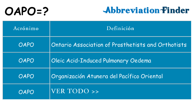 ¿Qué quiere decir oapo