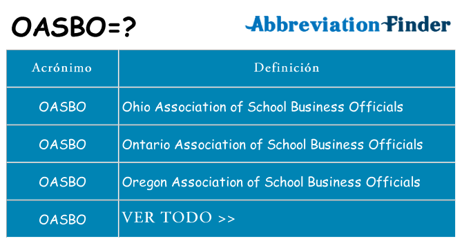 ¿Qué quiere decir oasbo