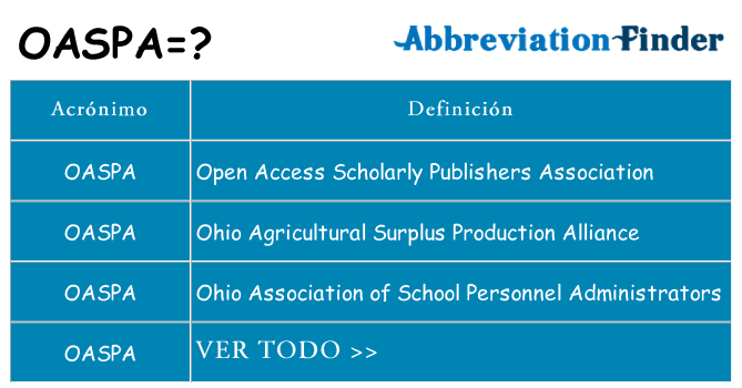 ¿Qué quiere decir oaspa