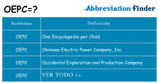 ¿Qué quiere decir oepc