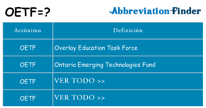 ¿Qué quiere decir oetf