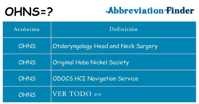 ¿Qué quiere decir ohns