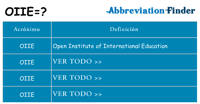 ¿Qué quiere decir oiie