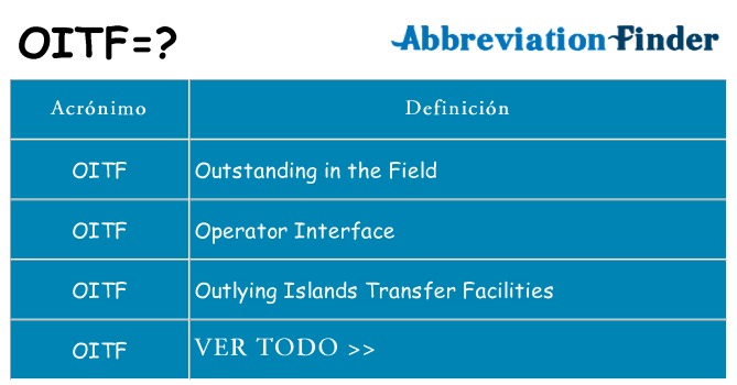 ¿Qué quiere decir oitf