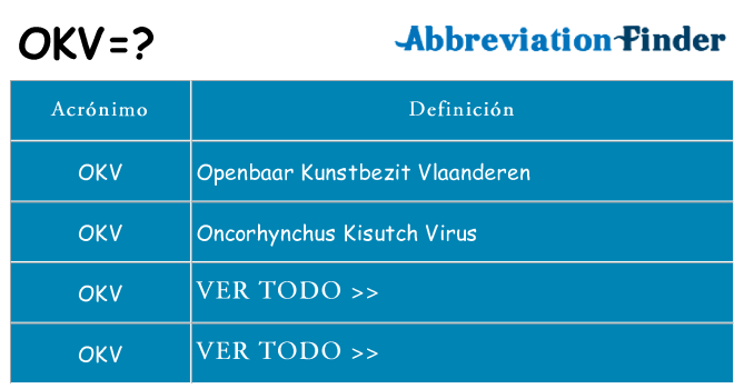 ¿Qué quiere decir okv