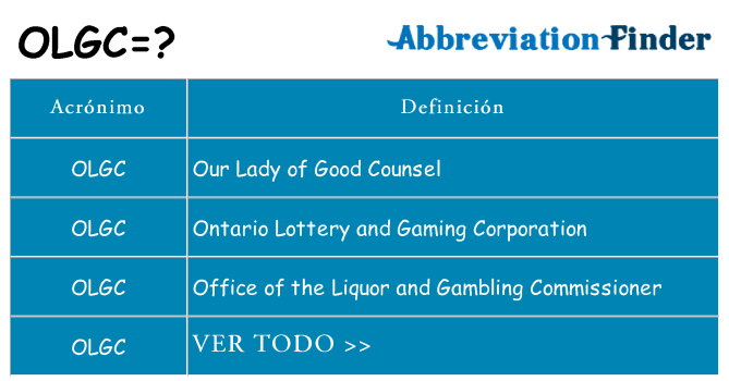 ¿Qué quiere decir olgc