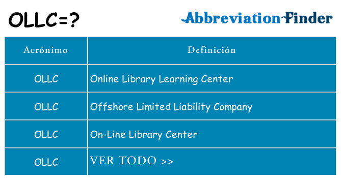 ¿Qué quiere decir ollc