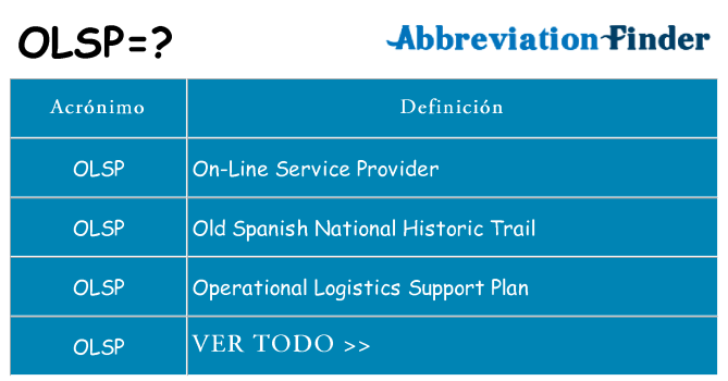 ¿Qué quiere decir olsp