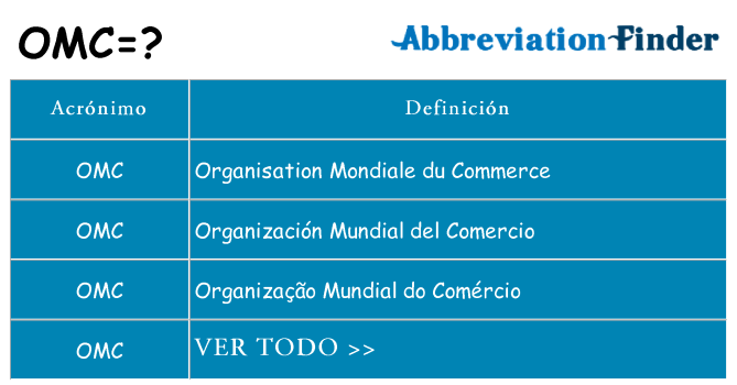 ¿Qué quiere decir omc