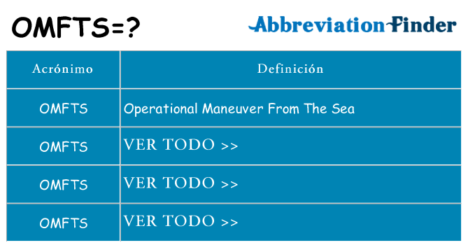 ¿Qué quiere decir omfts