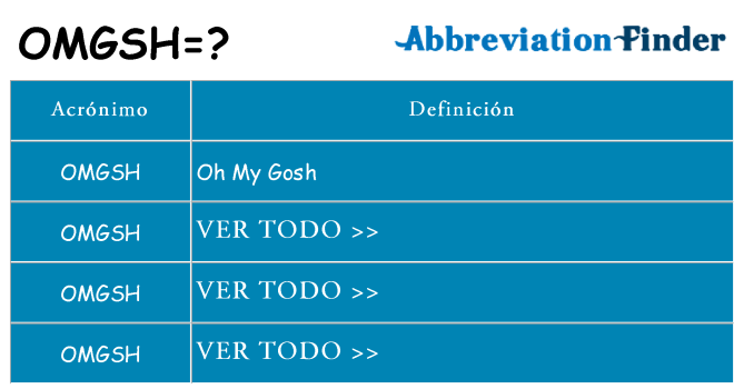 ¿Qué quiere decir omgsh