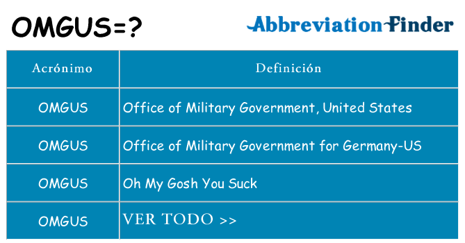 ¿Qué quiere decir omgus