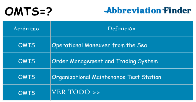 ¿Qué quiere decir omts