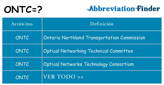 ¿Qué quiere decir ontc