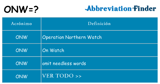 ¿Qué quiere decir onw