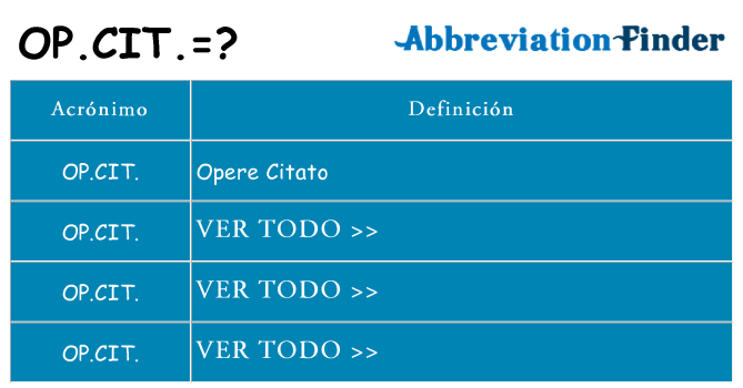 ¿Qué quiere decir op-cit