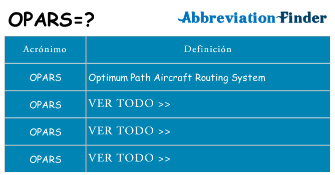 ¿Qué quiere decir opars