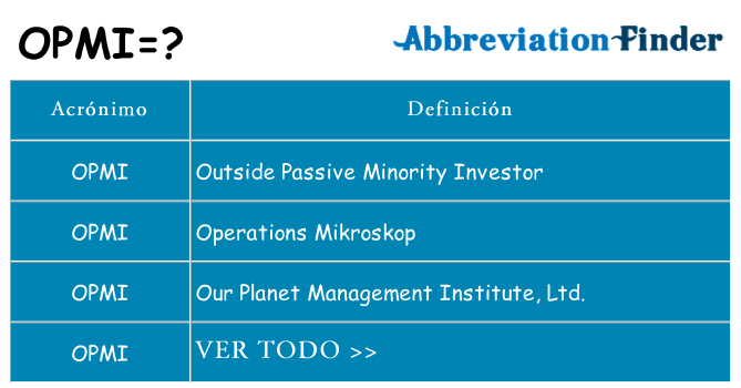 ¿Qué quiere decir opmi