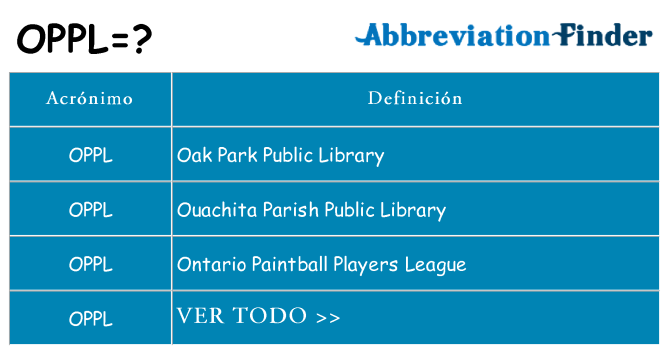 ¿Qué quiere decir oppl