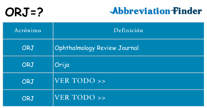 ¿Qué quiere decir orj