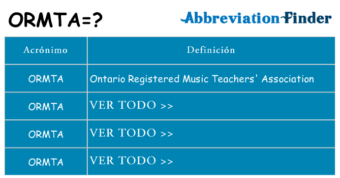 ¿Qué quiere decir ormta