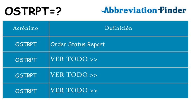 ¿Qué quiere decir ostrpt