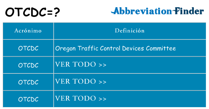 ¿Qué quiere decir otcdc