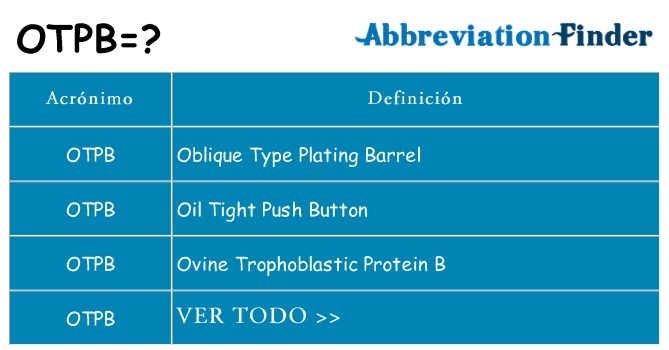 ¿Qué quiere decir otpb