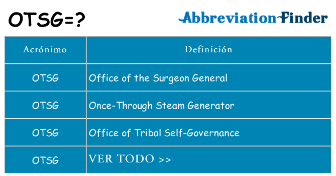 ¿Qué quiere decir otsg