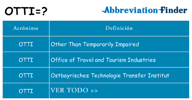 ¿Qué quiere decir otti