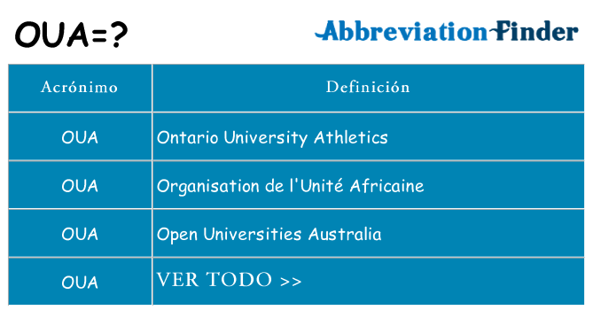 ¿Qué quiere decir oua