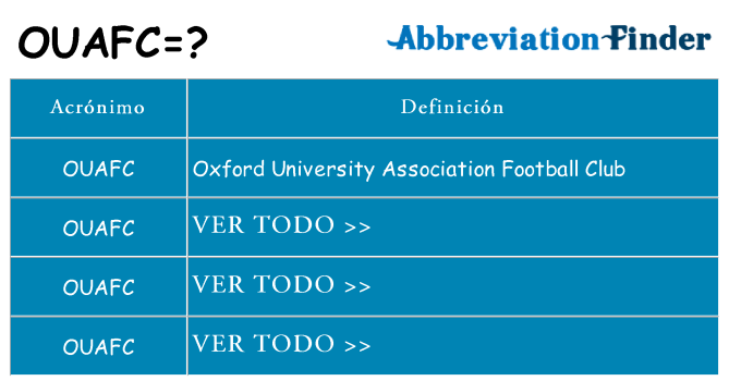 ¿Qué quiere decir ouafc
