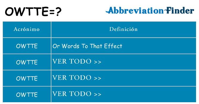 ¿Qué quiere decir owtte