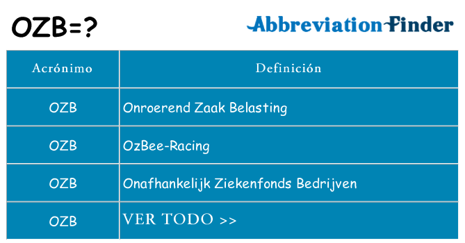 ¿Qué quiere decir ozb